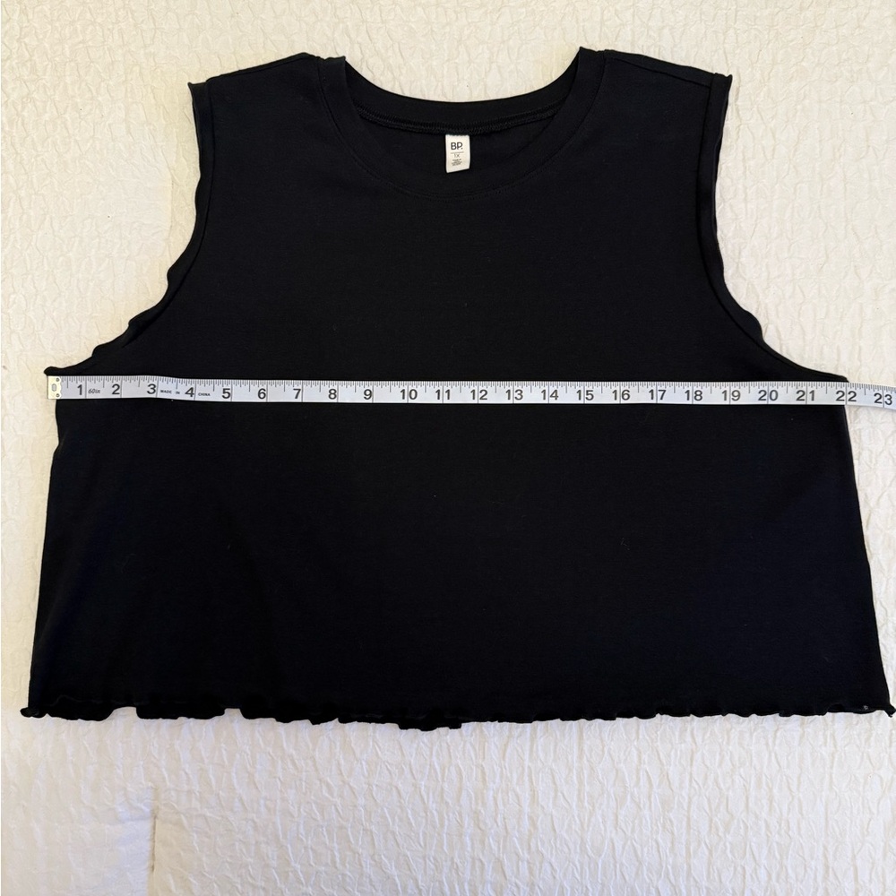 New BP Black Crop Top Tank (Size: 1X) - Picture 6 of 9